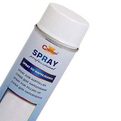 Spray für das Ausfüllen - BEFÜLLUNGSSPRAY ist eine Aerosoldose mit entsprechender Mischung von Lösemitteln und mit modernem Treibgas